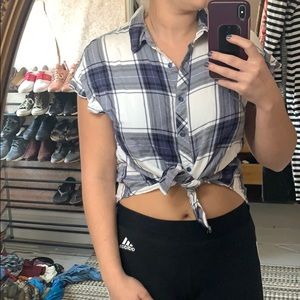 Flannel tank/croptop